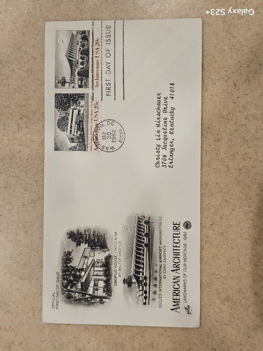 USPS 1ST DAY ISSUE COVER AMERICAN ARCHITECTURE DULLES GROPIUS STAMP ENVELOPE